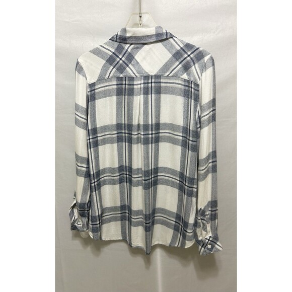 Rails Womens M Blue Checkered‎ Soft Long Sleeve Rayon Button Up Top - Picture 11 of 13